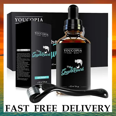 $27.62 • Buy Beard Growth Kit W/ Derma Roller Serum Boosts Hair Grooms Mustache Men Care Gift