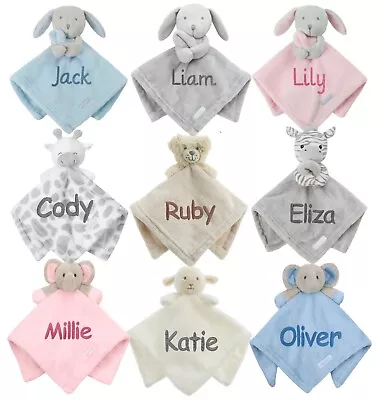 Personalised Baby Comforter Boy Girl Blanket Elephant  Unicorn Baby Gift Blankie • £10.99