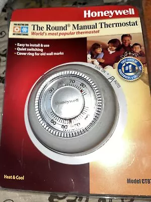 Honeywell Manual Thermostat Heating Air Conditioning CT87B Vintage Round NEW • $49