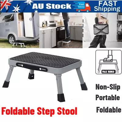 Foldable Caravan Entry Step Stool W/Non Slip Surface Camper Trailer RV Portable  • $37.69