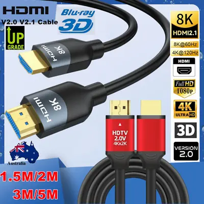 Premium Quality HDMI Cable V2.0 V2.1 8K 4K HD 3D Ethernet HEC ARC PS5 High Speed • $15.83
