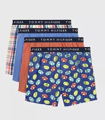 Tommy Hilfiger 4 Pack 100% Cotton Woven Boxers Underwear Men’s Size Large NEW • $32.90