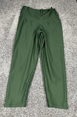 Exotica Yoga Pants Womens Medium Green 7/8 Scrunch Bum Tights Active Gym Ladies • £15.50