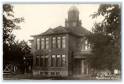 C1910 High School Building Montrose Minnesota MN Antique RPPC Photo Postcard • $19.47