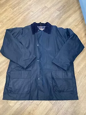 Vintage Wax Coat Jacket Men’s RAF Coats Country Wear Collar Zip Up Blue Size XL • £32.99