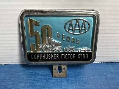 Vintage Triple A AAA 50 Years Cornhusker Motor Club License Plate Topper • $99.99