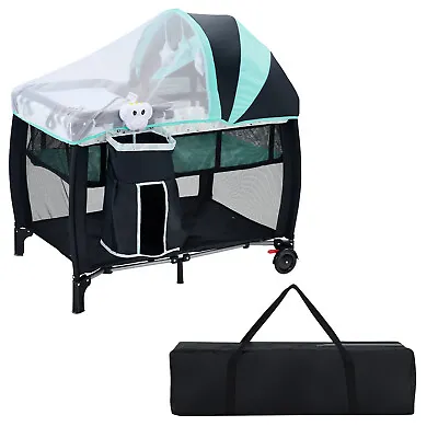 4-IN-1 Baby Travel Cot Crib Portable Bassinet Foldable Portacot Activity Center • $92.95