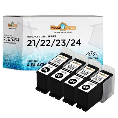 $22.99 • Buy New 4-pk Series 21 22 23 24 Black Ink Cartridges For Dell V313 V515w Printer
