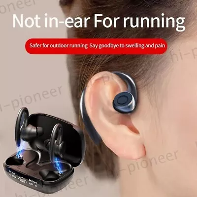 Wireless Bluetooth 5.3 Headphone Ear-Hanging Sports Running Earbuds Waterproof • $14.69