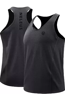 Neleus Men Running Tank Top Dry Fit Y Back L XXL XXXL Athletic Workout Tank Top • $5