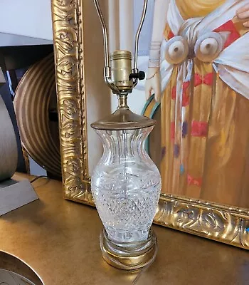 💡Vintage Waterford Crystal Leviton? Table Lamp Brass Glass 💡 • $100