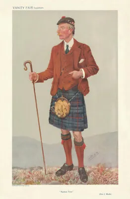 VANITY FAIR SPY CARTOON Peter Mackie 'Restless Peter' Whisky Distiller 1908 • £85