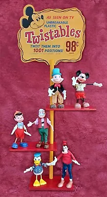 Disney Marx Display  1961 Mickey Donald Goofy Jiminy Pinocchio Geppetto Twistoys • $395