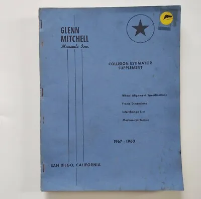 Glenn Mitchell Manuals Collision Estimator Supplement 1967 1960 • $14.06