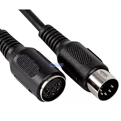 2.5 Metres 5 Pin Din Male Plug To Female Socket Audio Extension Cable Midi Lead • £4.65