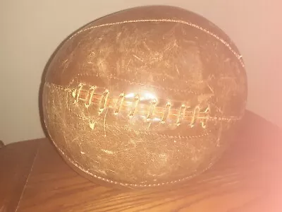 Large Vintage Leather Medicine Ball Boxing Training Large 40   Weighs 12.3 Lbs. • $249.99