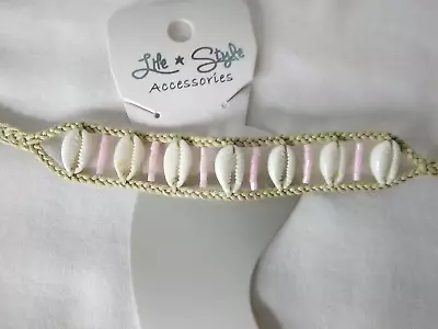 Bracelet Anklet Macrame Cowrie Seashell Charm Beach  Gift US Seller New NWT • $11.99