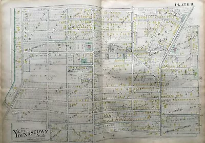 1899 Oak Hill Youngstown Oh Glenwwod Av-fire St&waldo St-mt Pleasant Atlas Map • $89.95