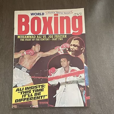 WORLD BOXING MAGAZINE MARCH 1974 Joe Frasier World Boxing Ratings Hurricane • $14.86