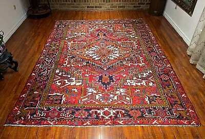 Superb Antique Heriz Hand-knotted Exquisite Rug 6’ 11” X 9’ 4” (INV438) 7x9 • $1850