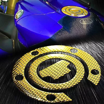 Gas Tank Fuel Cap Cover Decal Pad YZFR1/YZFR6/FZ1/FZ6/FZ6R/FJR1300 Chromed Gold • $13.98