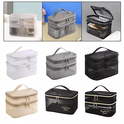 Double Layer Toiletry Bag Handbag For Nail Varnish Accessories Cosmetic • £7.52