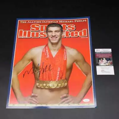 Michael Phelps Signed 2008 Sports Illustrated Cover Poster Auto JSA COA ZJ9722 • $97.19