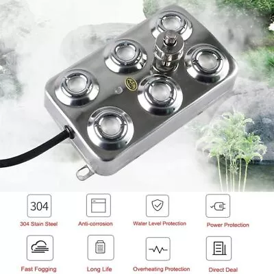 6 Head Ultrasonic Mist Maker Fogger 3KG/H Air Humidifier +Transformer Greenhouse • $84.50