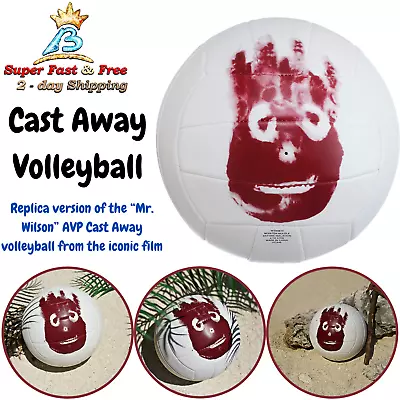 Premium Outdoor Indoor Leather Volleyball Cast Away Replica Volleyball NEW       • $30.91