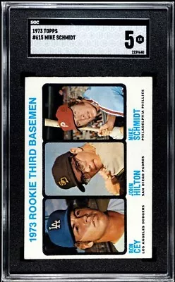 1973 Topps 615 Rookie 3rd Basemen Ron Cey / John Hilton / Mike Schmidt HOF SGC 5 • $215