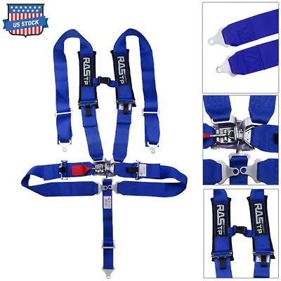 3  Universal Blue 5 Point Camlock Quick Release Racing Car Belt Harness • $75.99