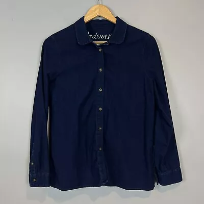 Madewell Indigo Denim Button Down Long Sleeve Shirt Womens Medium • $16.49