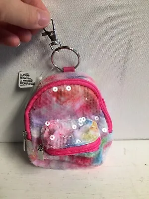 Mini Backpack Keychain Coin Purse Accessory Rainbow Sequins NWT • $11.50