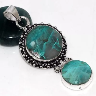 925 Silver Plated-Quantum Quatrro Ethnic Long Gemstone Pendant Jewelry 2.5  GW • $2.99