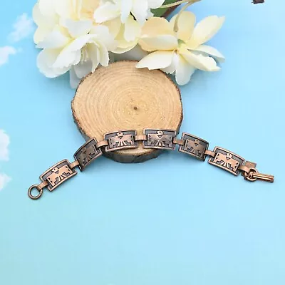 Vintage Bell Trading Post Thunderbird Copper 6 1/2  Panel Bracelet • $24.95