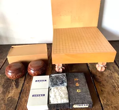 Japanese Go-Board Goban IGO Game With Go Stone & Bowl Size No.30 USED Japan F/S • $288