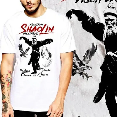 Kung Fu T-shirt Retro Karate Shaolin Martial Arts Buddha Monk Eagle Crane S-2XL • $19.99