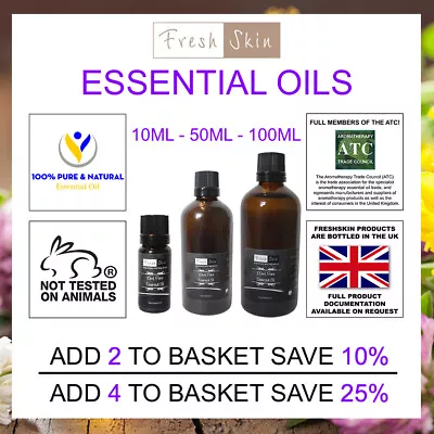 10ml 50ml & 100ml Freshskin Essential Oils - Natural & 100% Pure - High Quality • £4.99