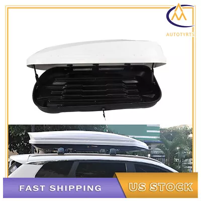 Storage ABS Car Roof Top Box Cargo Luggage Carrier White 14 Cubic Feet W/2 Locks • $326.74