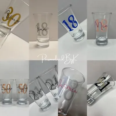 £3.70 • Buy Personalised Name/age Shot Glass,any Colour 18th,21st,30th,40th Birthday,party