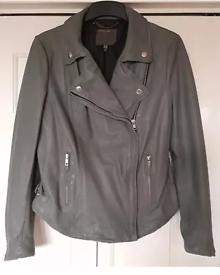 Leather Biker Jacket UK Size 10/ 12 MUUBAA - Excellent Condition • $101.02