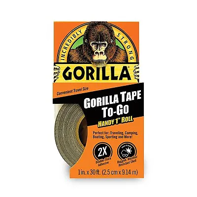 Gorilla Tape Mini Duct Tape To-Go 1  X 10 Yd Travel Size Black 61001 • $3.99