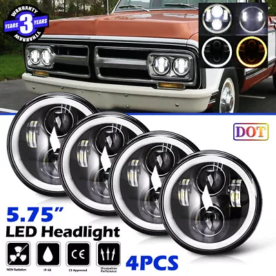 4PCS 5.75  5-3/4  Round LED Headlights For GMC C15/C1500 1961-1972 Pickup C2500 • $86.99