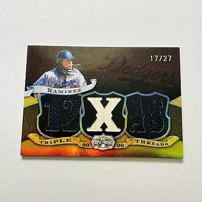 2009 Topps Triple Threads Manny Ramirez Multi Jersey Bat 17/27 Dodgers • $20