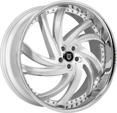 24 Inch 24x9 Lexani TURBINE SILVER Chrome LIp Wheels Rims 5x4.5 5x114.3 +38 • $3044.24