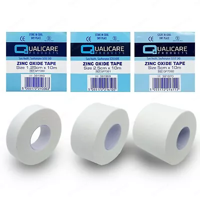 Zinc Oxide White Tape Roll | Medical Injury Fitness Strapping Sports Binding • £0.99