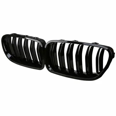 Gloss Black Dual Slat Front Kidney Grille Grill 2010-2016 11 For BMW F10 F11 M5 • $30.98