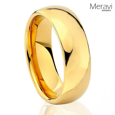 🔥 Tungsten Carbide 18k Gold Plate Dome Wedding Band Men Women Comfort Fit  Ring • $13.56