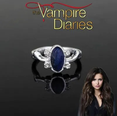 The Vampire Diaries: Elena Gilbert Blue Lapis Antique Silver Daylight Ring • £7.95