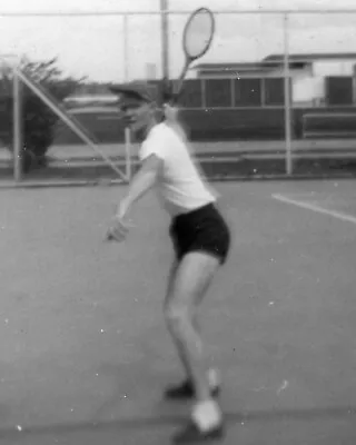 ORIGINAL VINTAGE PHOTO: Navy Sailor Man Male Tennis Player USN 40s 50s 40's 50's • $5